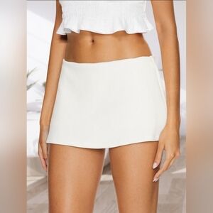Anotherchill Low Waist Micro Mini Skirts Skorts White Size Medium